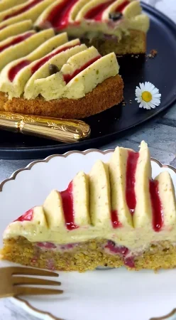 Financier pistache et framboise