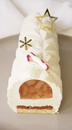 Bûche pommes, cidre et vanille TM