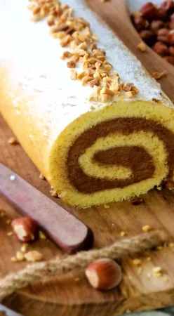 Roulé chocolat et noisettes